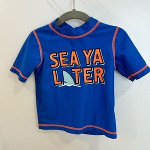 Carters Blue Kids Swim Shirt - Sea Ya Later (18m)